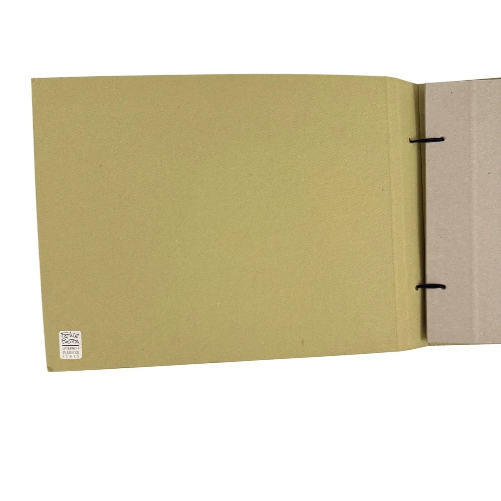 VTG Felice Botta Firenze Italy Handmade Cat Photo Album Scrapbook‎ Paper Journal
